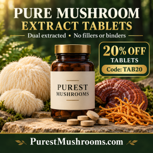 The Only Dual-Extracted 100% PURE MUSHROOM TABLETS